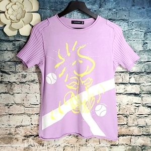 Gilmar | History Peanuts Woodstock Tennis Fine Knit Lavender Purple Sweater